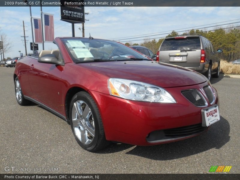 Performance Red Metallic / Light Taupe 2009 Pontiac G6 GT Convertible