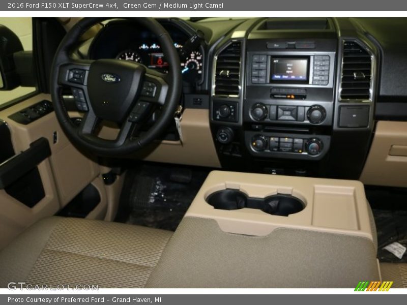 Green Gem / Medium Light Camel 2016 Ford F150 XLT SuperCrew 4x4