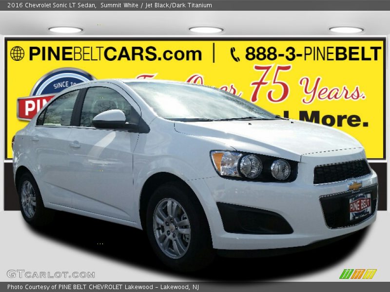 Summit White / Jet Black/Dark Titanium 2016 Chevrolet Sonic LT Sedan