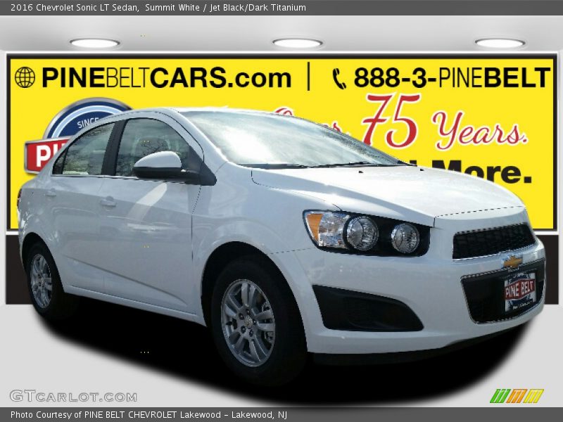 Summit White / Jet Black/Dark Titanium 2016 Chevrolet Sonic LT Sedan