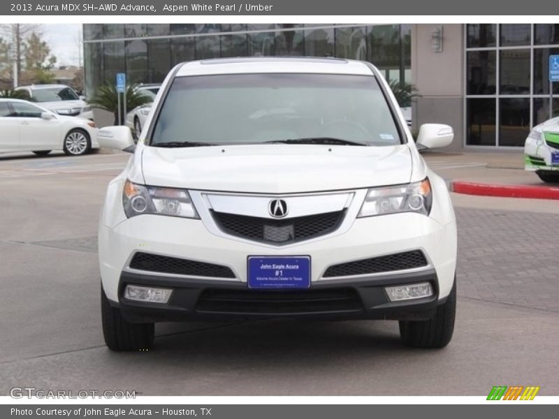 Aspen White Pearl / Umber 2013 Acura MDX SH-AWD Advance