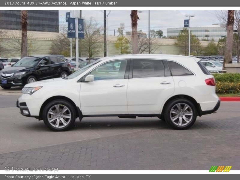 Aspen White Pearl / Umber 2013 Acura MDX SH-AWD Advance