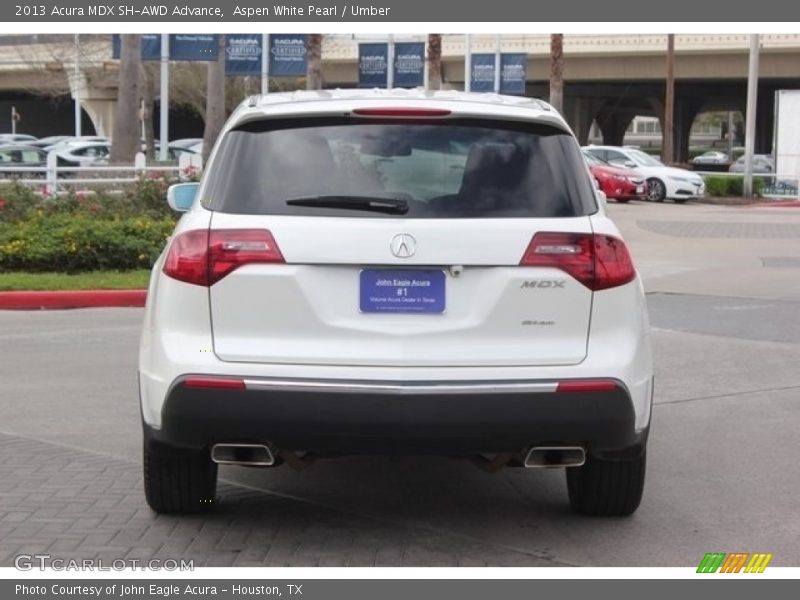 Aspen White Pearl / Umber 2013 Acura MDX SH-AWD Advance