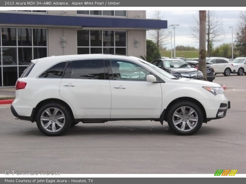 Aspen White Pearl / Umber 2013 Acura MDX SH-AWD Advance
