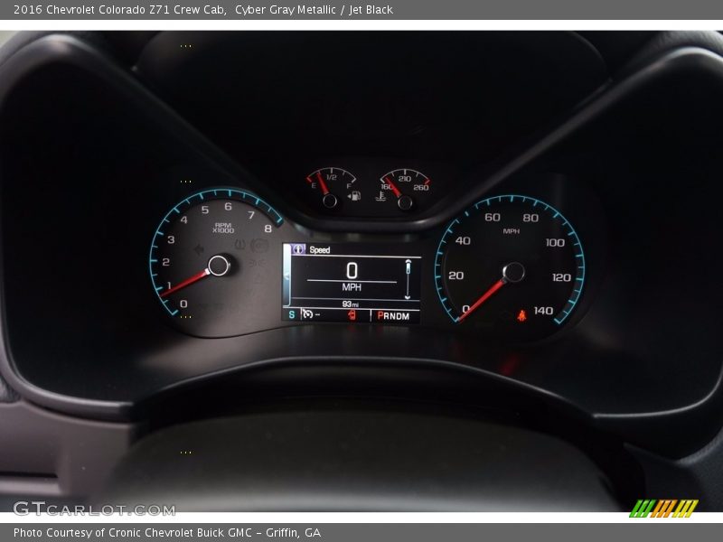 Cyber Gray Metallic / Jet Black 2016 Chevrolet Colorado Z71 Crew Cab