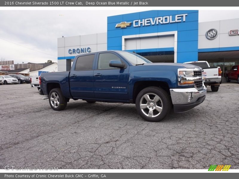 Deep Ocean Blue Metallic / Jet Black 2016 Chevrolet Silverado 1500 LT Crew Cab
