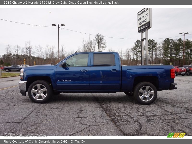 Deep Ocean Blue Metallic / Jet Black 2016 Chevrolet Silverado 1500 LT Crew Cab