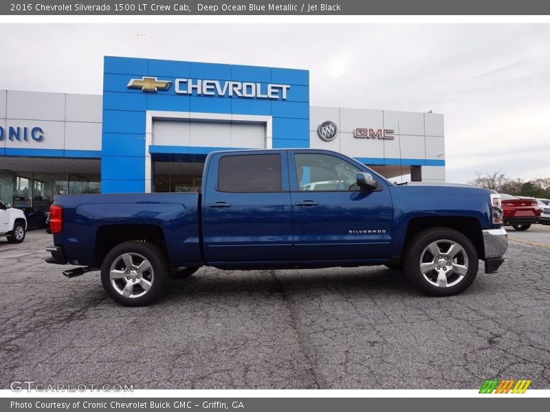 Deep Ocean Blue Metallic / Jet Black 2016 Chevrolet Silverado 1500 LT Crew Cab