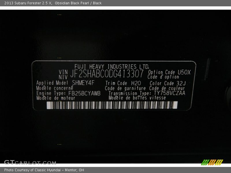 Obsidian Black Pearl / Black 2013 Subaru Forester 2.5 X
