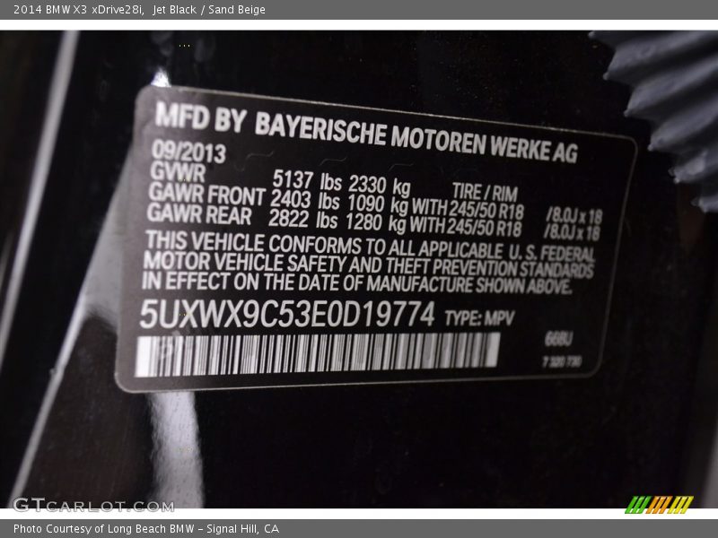 Jet Black / Sand Beige 2014 BMW X3 xDrive28i