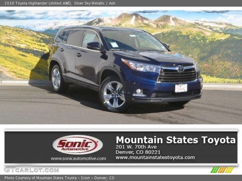 Silver Sky Metallic / Ash 2016 Toyota Highlander Limited AWD