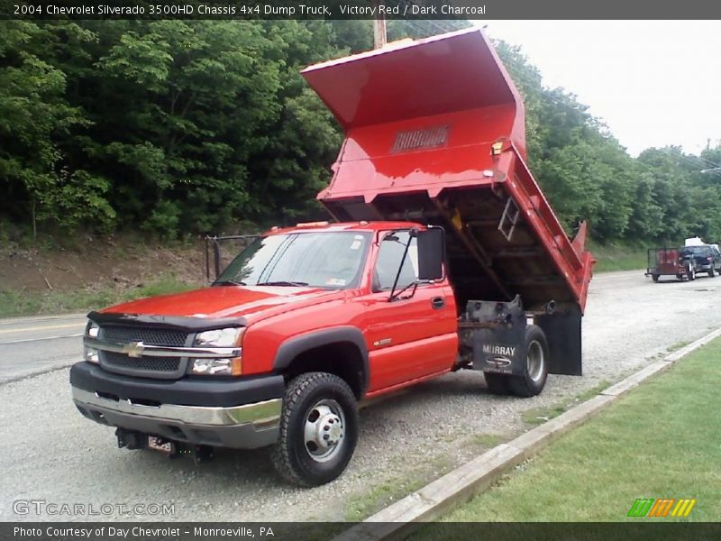Victory Red / Dark Charcoal 2004 Chevrolet Silverado 3500HD Chassis 4x4 Dump Truck