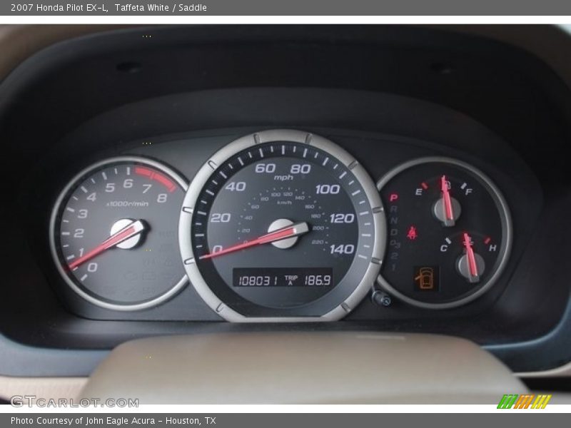 Taffeta White / Saddle 2007 Honda Pilot EX-L