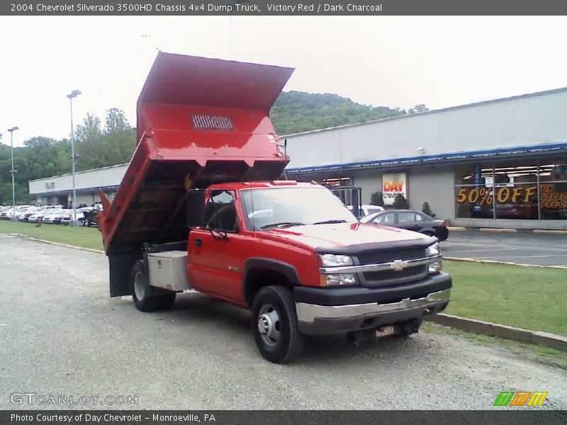 Victory Red / Dark Charcoal 2004 Chevrolet Silverado 3500HD Chassis 4x4 Dump Truck