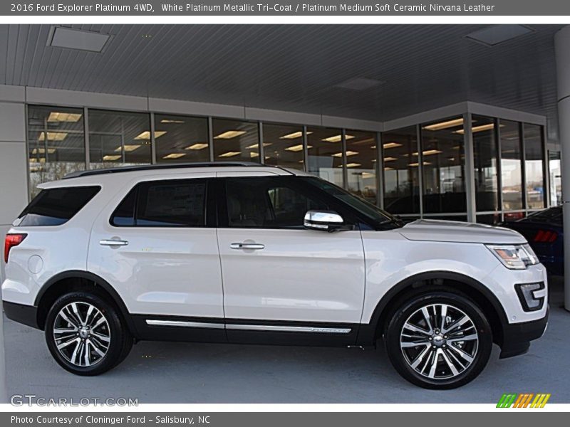 White Platinum Metallic Tri-Coat / Platinum Medium Soft Ceramic Nirvana Leather 2016 Ford Explorer Platinum 4WD