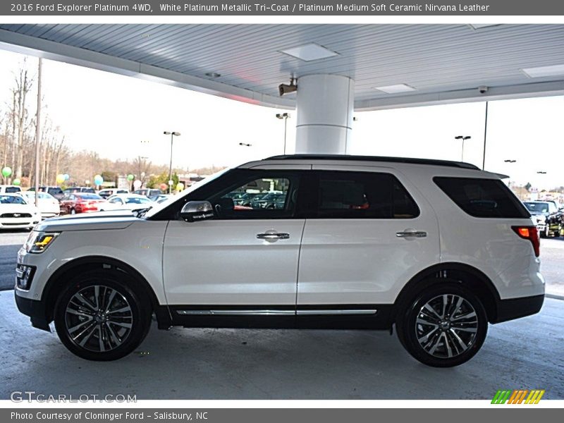 White Platinum Metallic Tri-Coat / Platinum Medium Soft Ceramic Nirvana Leather 2016 Ford Explorer Platinum 4WD