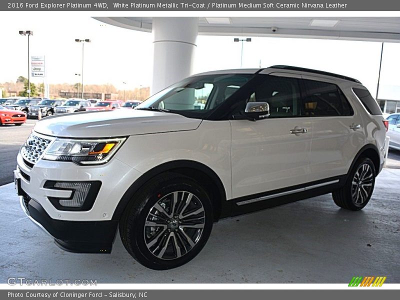White Platinum Metallic Tri-Coat / Platinum Medium Soft Ceramic Nirvana Leather 2016 Ford Explorer Platinum 4WD