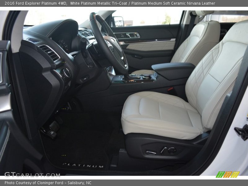 White Platinum Metallic Tri-Coat / Platinum Medium Soft Ceramic Nirvana Leather 2016 Ford Explorer Platinum 4WD