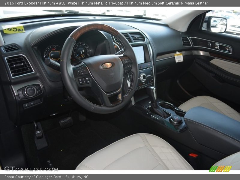 White Platinum Metallic Tri-Coat / Platinum Medium Soft Ceramic Nirvana Leather 2016 Ford Explorer Platinum 4WD