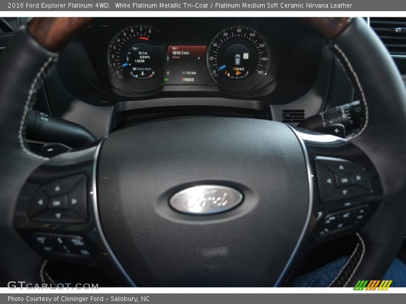 White Platinum Metallic Tri-Coat / Platinum Medium Soft Ceramic Nirvana Leather 2016 Ford Explorer Platinum 4WD
