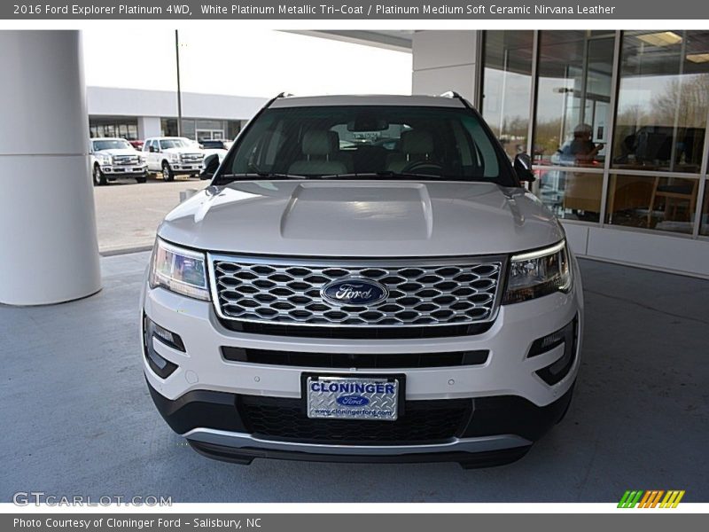 White Platinum Metallic Tri-Coat / Platinum Medium Soft Ceramic Nirvana Leather 2016 Ford Explorer Platinum 4WD