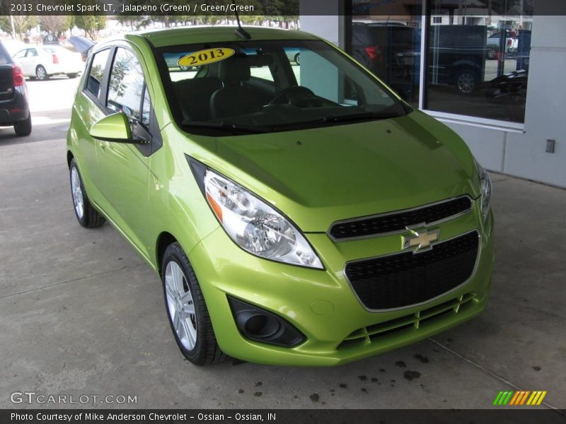 Jalapeno (Green) / Green/Green 2013 Chevrolet Spark LT