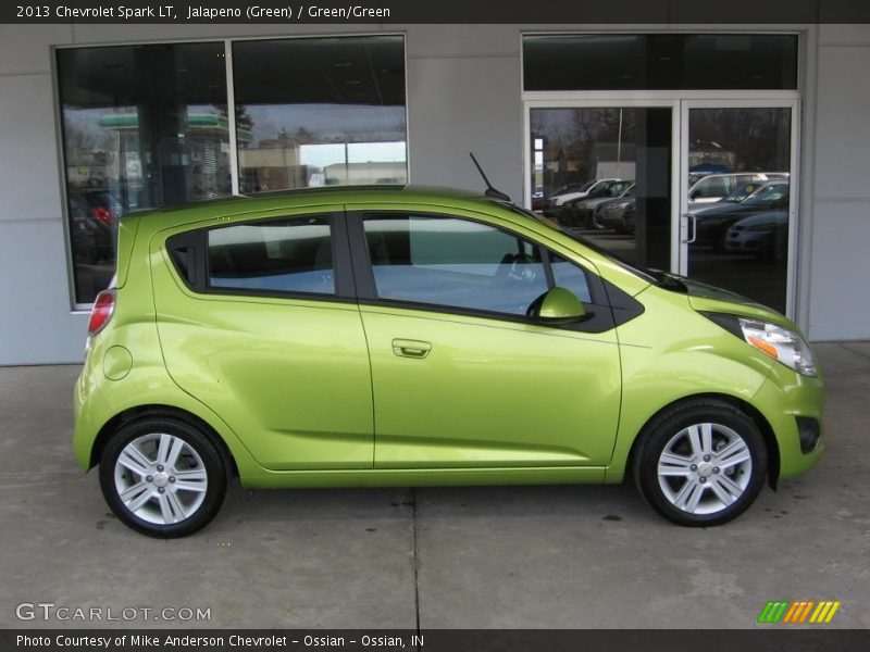 Jalapeno (Green) / Green/Green 2013 Chevrolet Spark LT