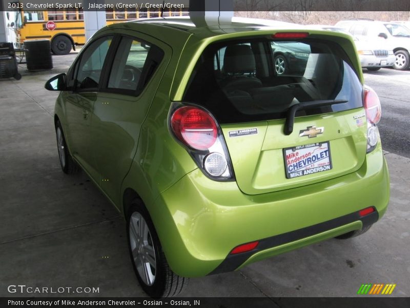 Jalapeno (Green) / Green/Green 2013 Chevrolet Spark LT