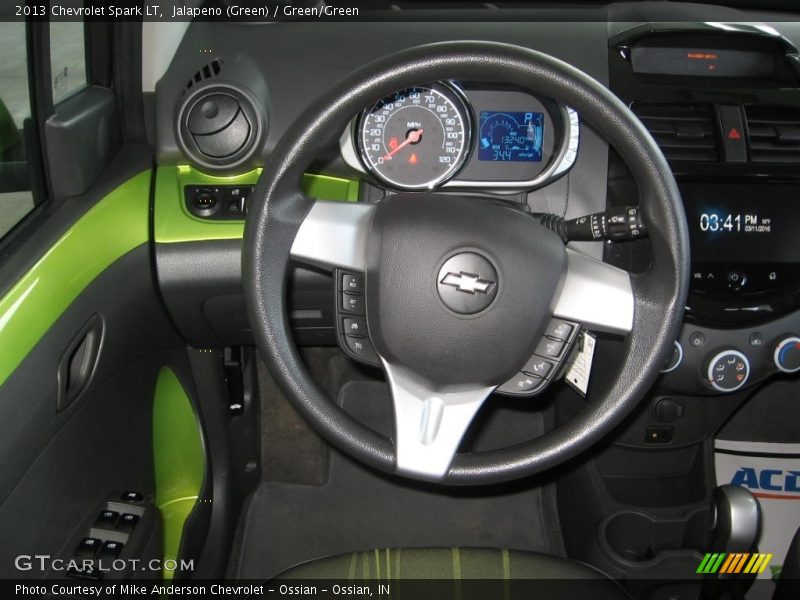 Jalapeno (Green) / Green/Green 2013 Chevrolet Spark LT