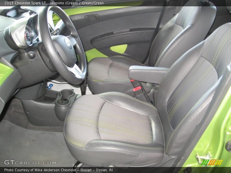 Jalapeno (Green) / Green/Green 2013 Chevrolet Spark LT