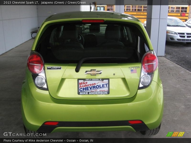 Jalapeno (Green) / Green/Green 2013 Chevrolet Spark LT