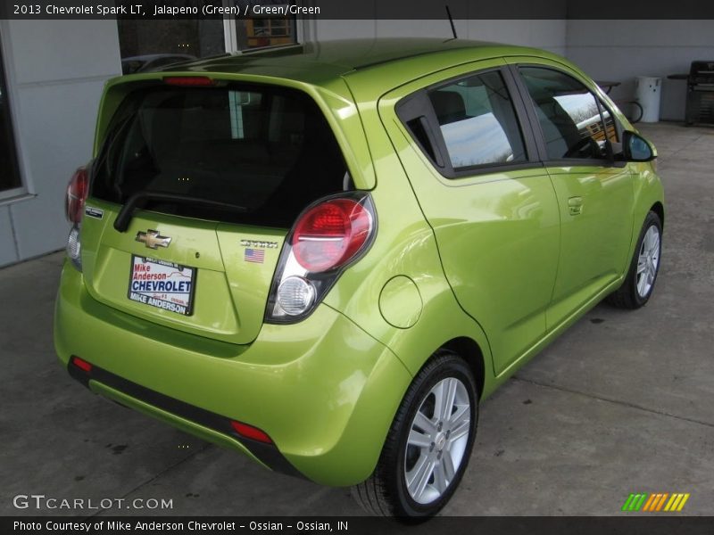 Jalapeno (Green) / Green/Green 2013 Chevrolet Spark LT