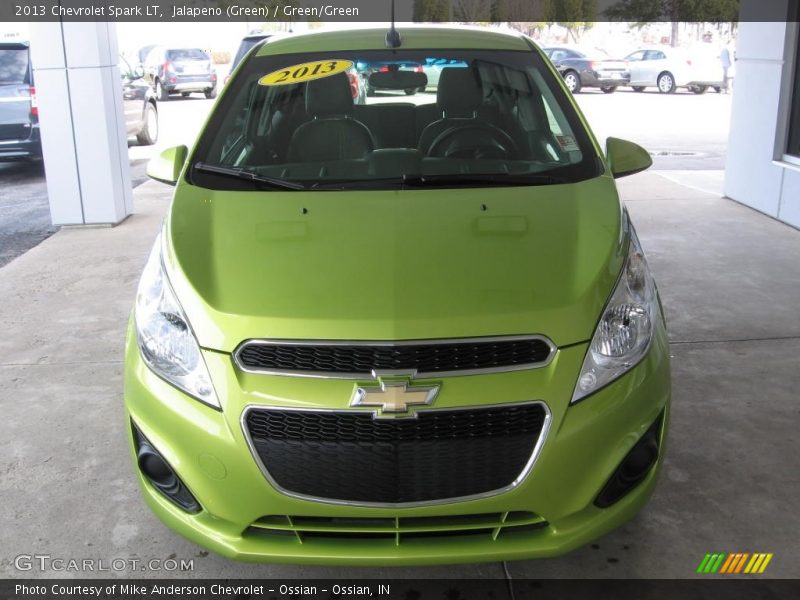 Jalapeno (Green) / Green/Green 2013 Chevrolet Spark LT