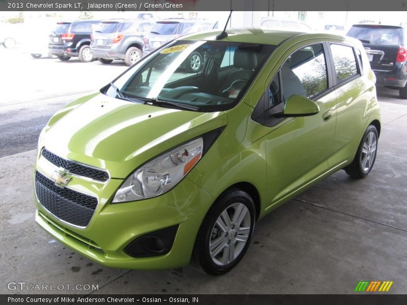 Jalapeno (Green) / Green/Green 2013 Chevrolet Spark LT
