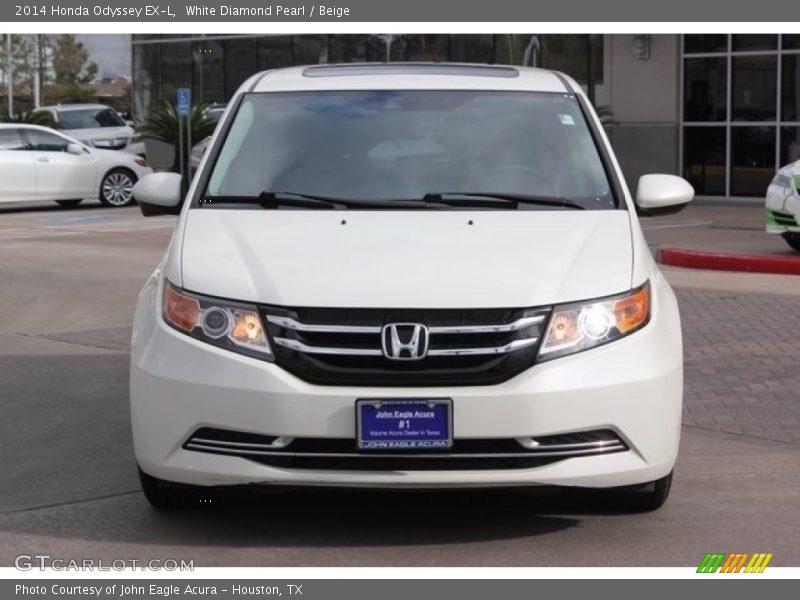 White Diamond Pearl / Beige 2014 Honda Odyssey EX-L