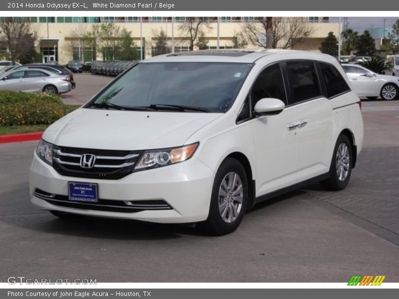 White Diamond Pearl / Beige 2014 Honda Odyssey EX-L