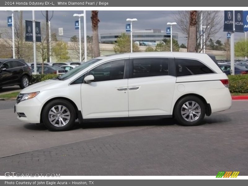 White Diamond Pearl / Beige 2014 Honda Odyssey EX-L