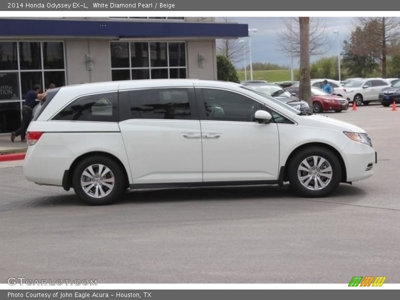 White Diamond Pearl / Beige 2014 Honda Odyssey EX-L