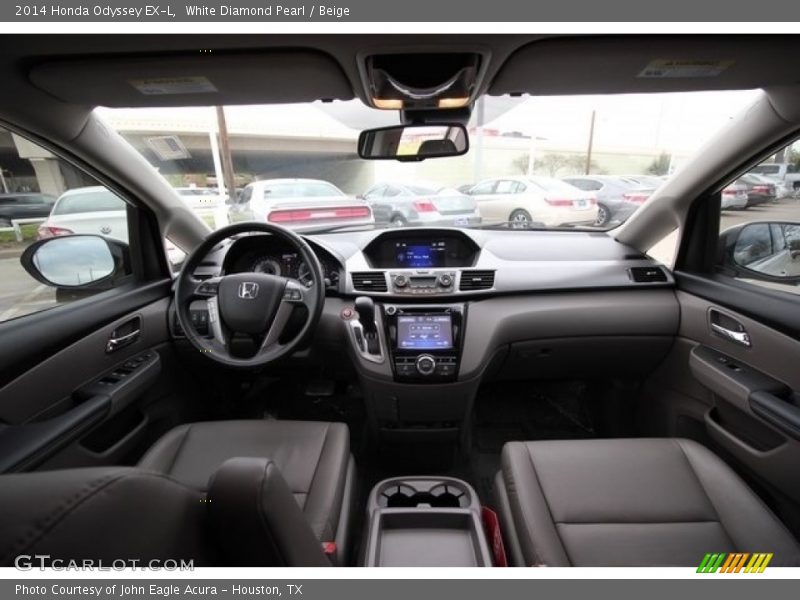 White Diamond Pearl / Beige 2014 Honda Odyssey EX-L