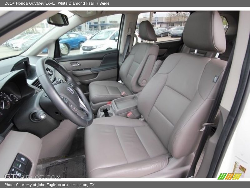 White Diamond Pearl / Beige 2014 Honda Odyssey EX-L