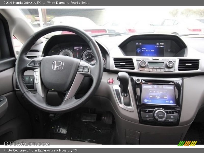 White Diamond Pearl / Beige 2014 Honda Odyssey EX-L