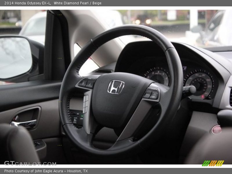 White Diamond Pearl / Beige 2014 Honda Odyssey EX-L