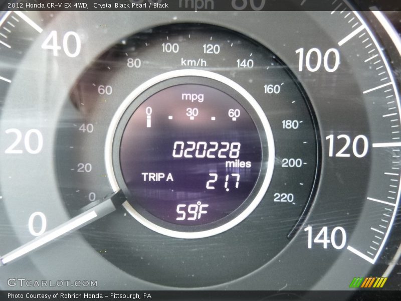 Crystal Black Pearl / Black 2012 Honda CR-V EX 4WD