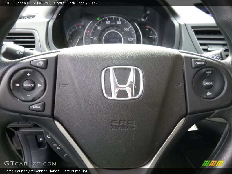 Crystal Black Pearl / Black 2012 Honda CR-V EX 4WD