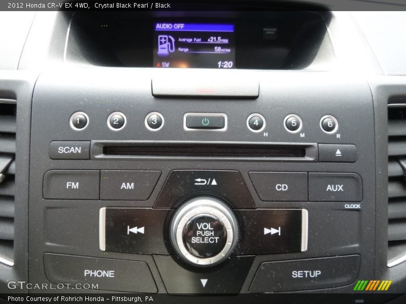 Crystal Black Pearl / Black 2012 Honda CR-V EX 4WD