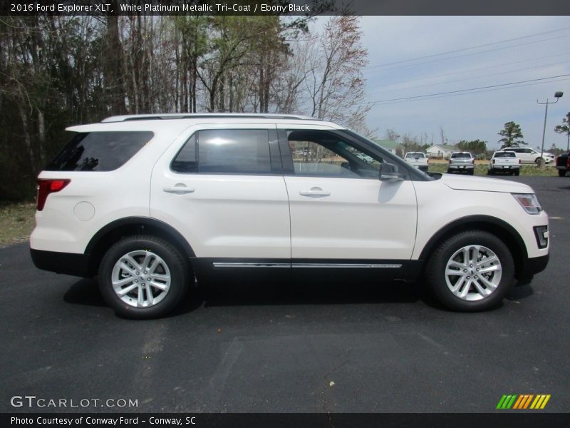 White Platinum Metallic Tri-Coat / Ebony Black 2016 Ford Explorer XLT