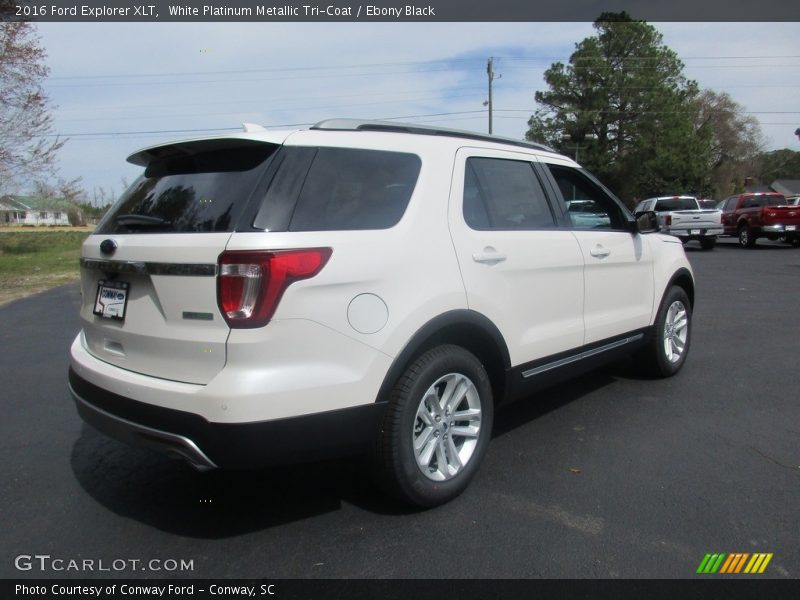 White Platinum Metallic Tri-Coat / Ebony Black 2016 Ford Explorer XLT