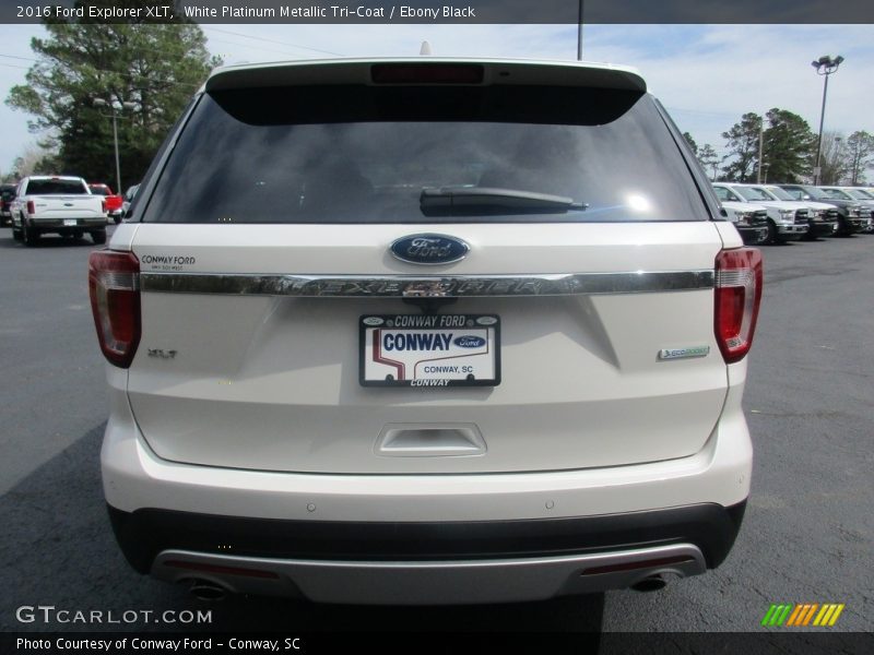 White Platinum Metallic Tri-Coat / Ebony Black 2016 Ford Explorer XLT