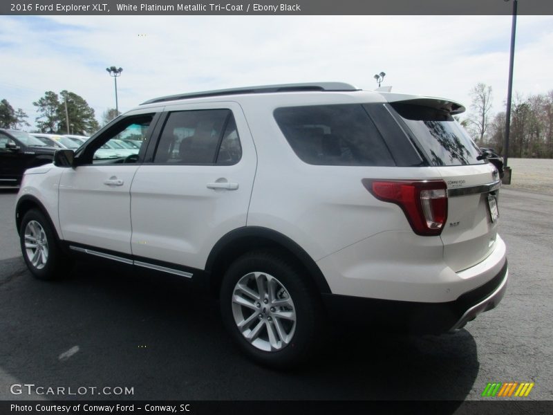 White Platinum Metallic Tri-Coat / Ebony Black 2016 Ford Explorer XLT