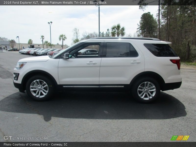 White Platinum Metallic Tri-Coat / Ebony Black 2016 Ford Explorer XLT